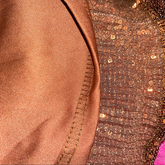Brown sequence Long Dress - Picture 3 of 7